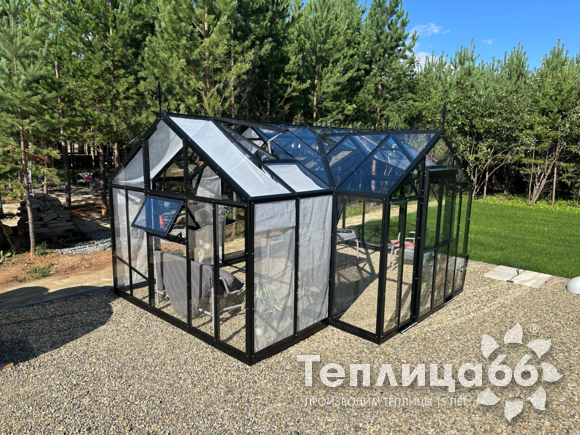 Теплица Рада Гарденикс PRO 120° с тамбуром, под стекло, ширина 3 м. (калькулятор)