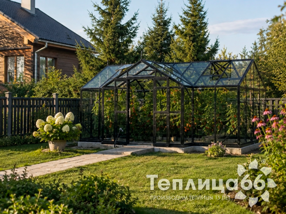 Теплица Рада Гарденикс PRO 120° с тамбуром, под стекло, ширина 3 м. (калькулятор)